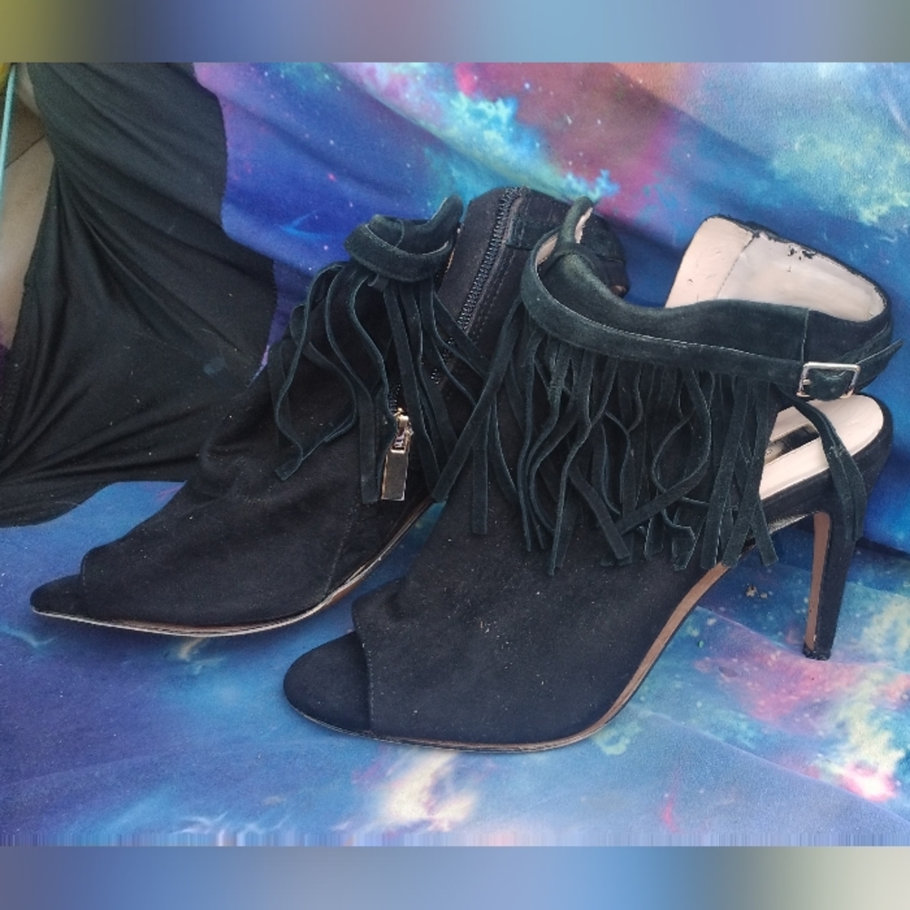 INC international women's fringe open toe heels - Picture 2 of 8